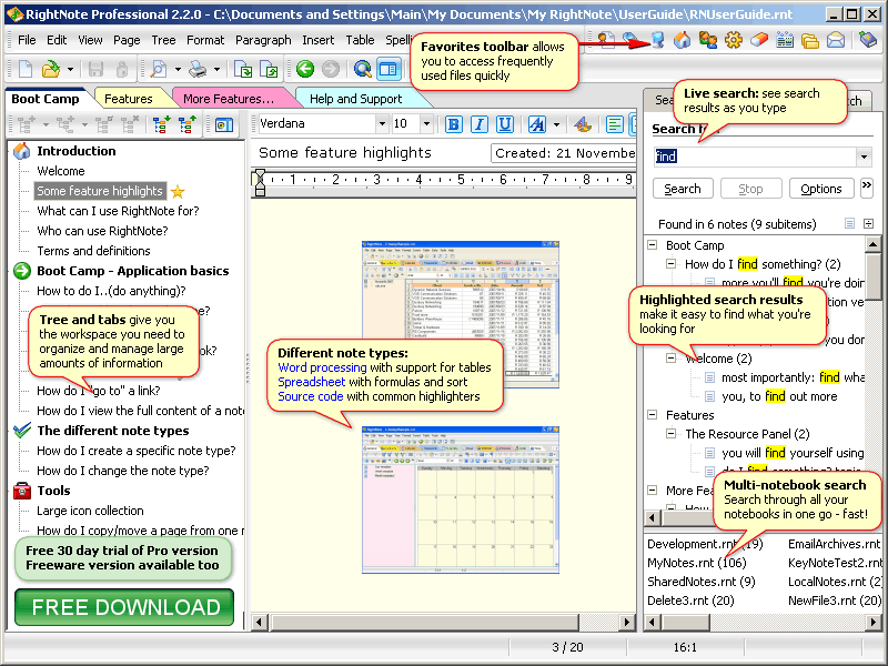 RightNote Freeware 3.5.0 full